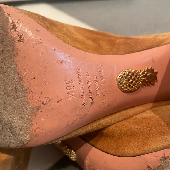 Aquazarra Brown Suede Ankle Booties Size 38.5 - Picture 13 of 13